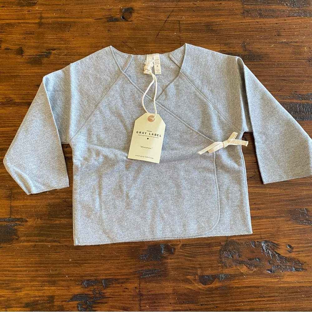 NWT Gray‎ Label Crossover Top Tie Enclosure In Grey Melange Size 9-12 M